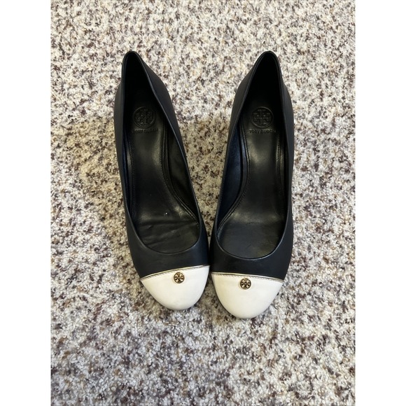 Tory Burch Shoes - Tory Burch Designer Black and White 2" Wedges Heel Women's Shoes Sz 8 Great Cond